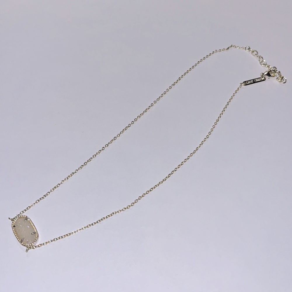 Kendra Scott Elisa Gold Pendant Necklace in Iridescent Drusy